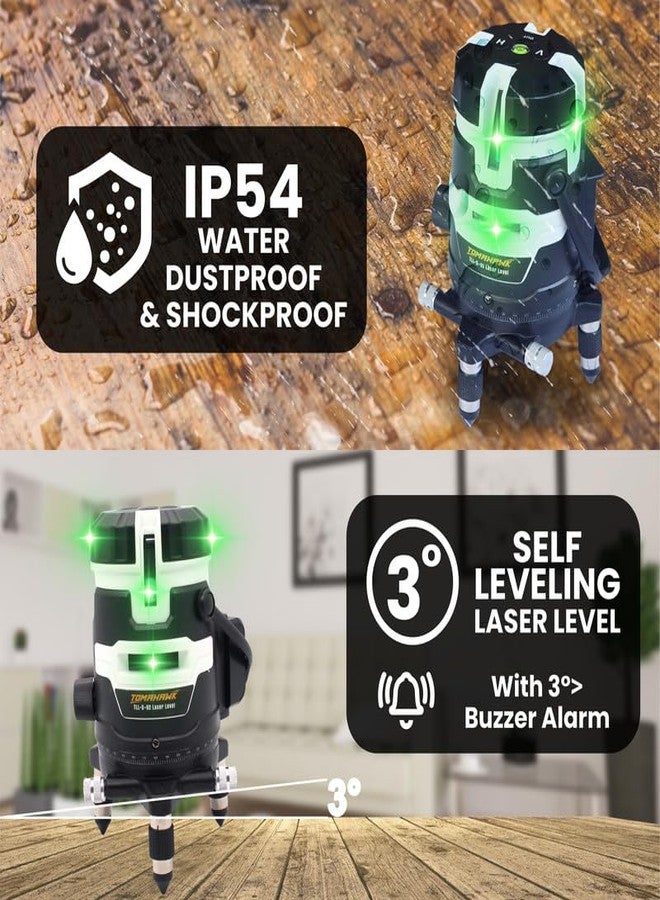 TOMAHAWK® TLL-S -05 60° Green Laser Level, Self-Levelling, IP54 Dustproof, ±1 mm Accuracy With Rechargeable Batteries, Ideal for Construction and Indoor Use - Image 4
